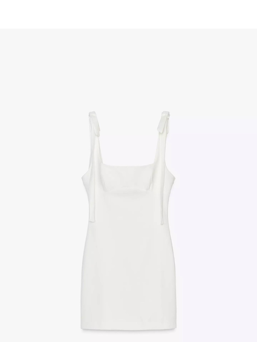 Zara white Mini Dress with Tie Shoulder